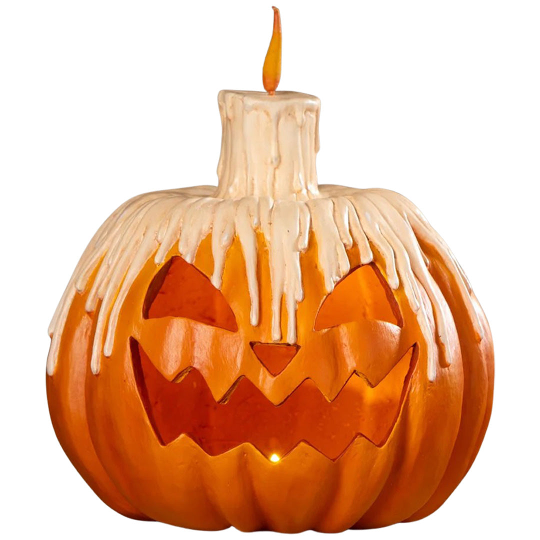 Bethany Lowe Melting Midnight Glow Pumpkin front lighted