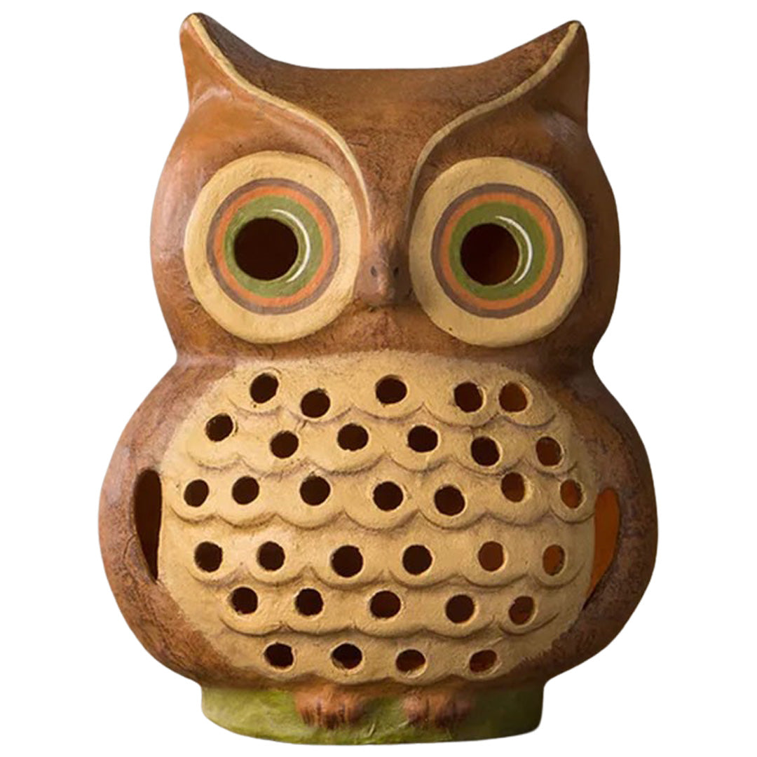 Bethany Lowe Shining Bright Owl Luminary front