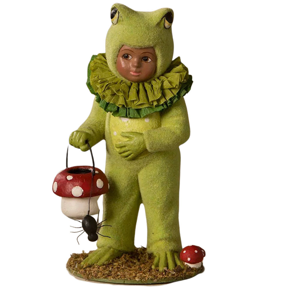 Dressed Up Dusty Frog Halloween Figurine by Bethany Lowe front
