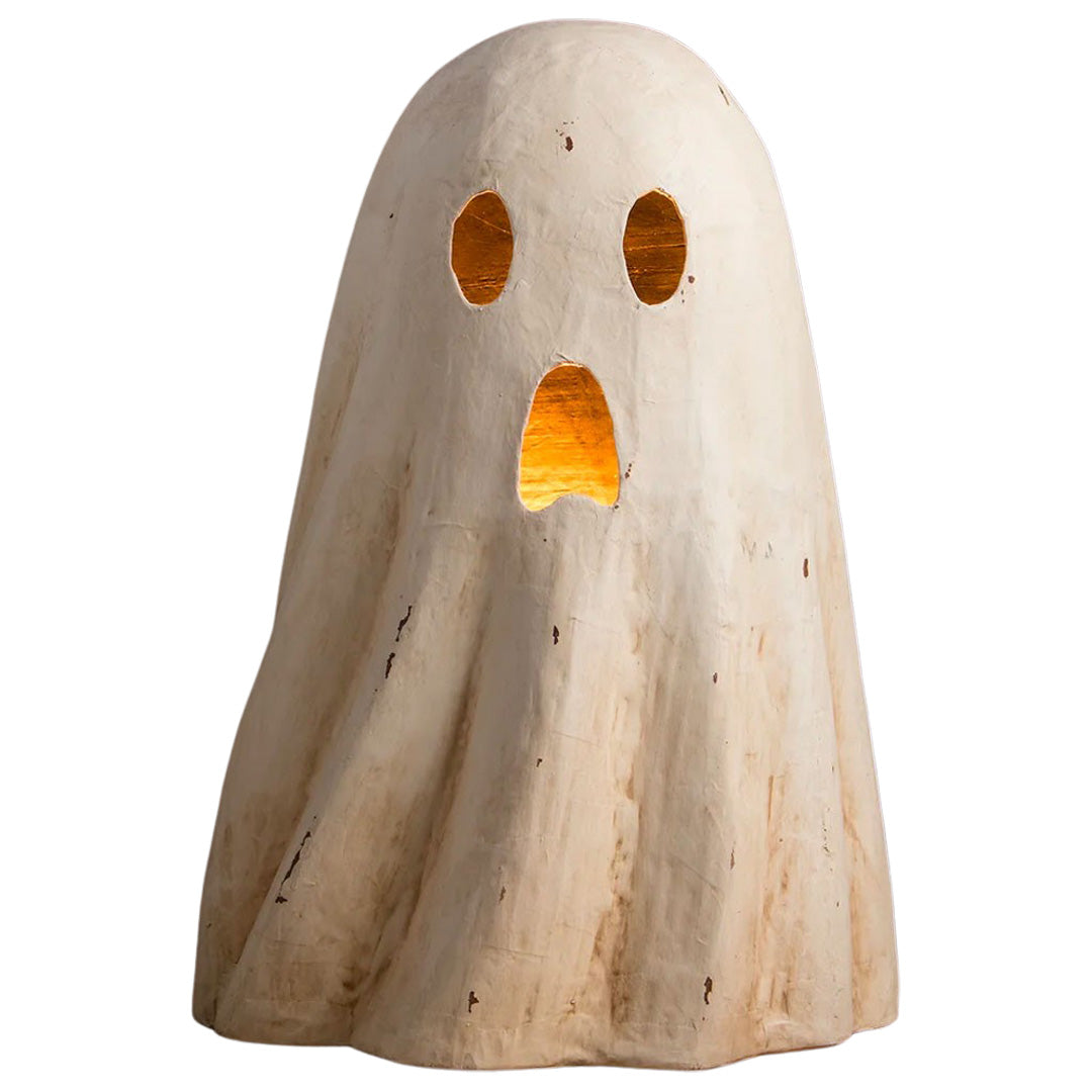 Bethany Lowe Small Ghost Luminary - Paper Mache Halloween Decor With Spooky Charm