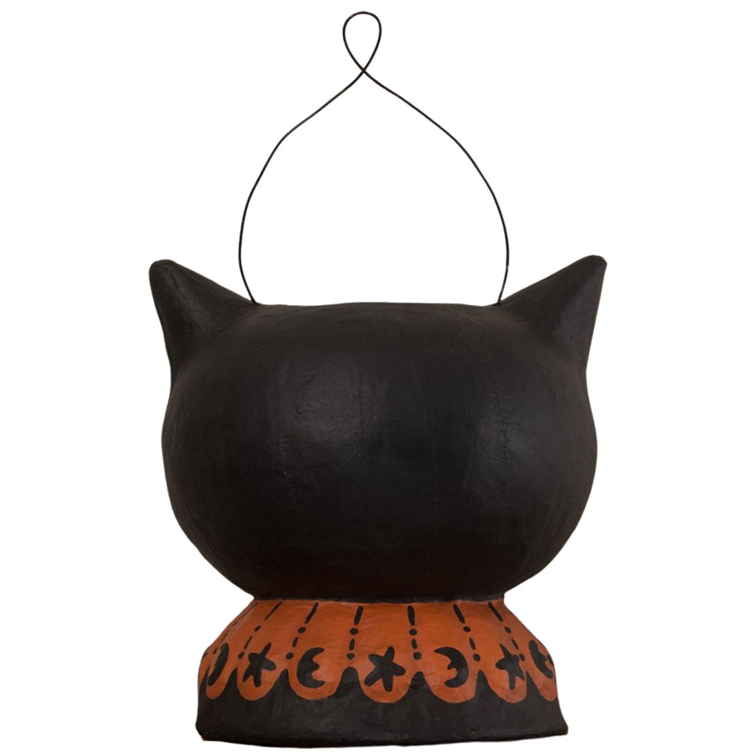 Magic Catty Jack Lantern Paper Mache by Johanna Parker back