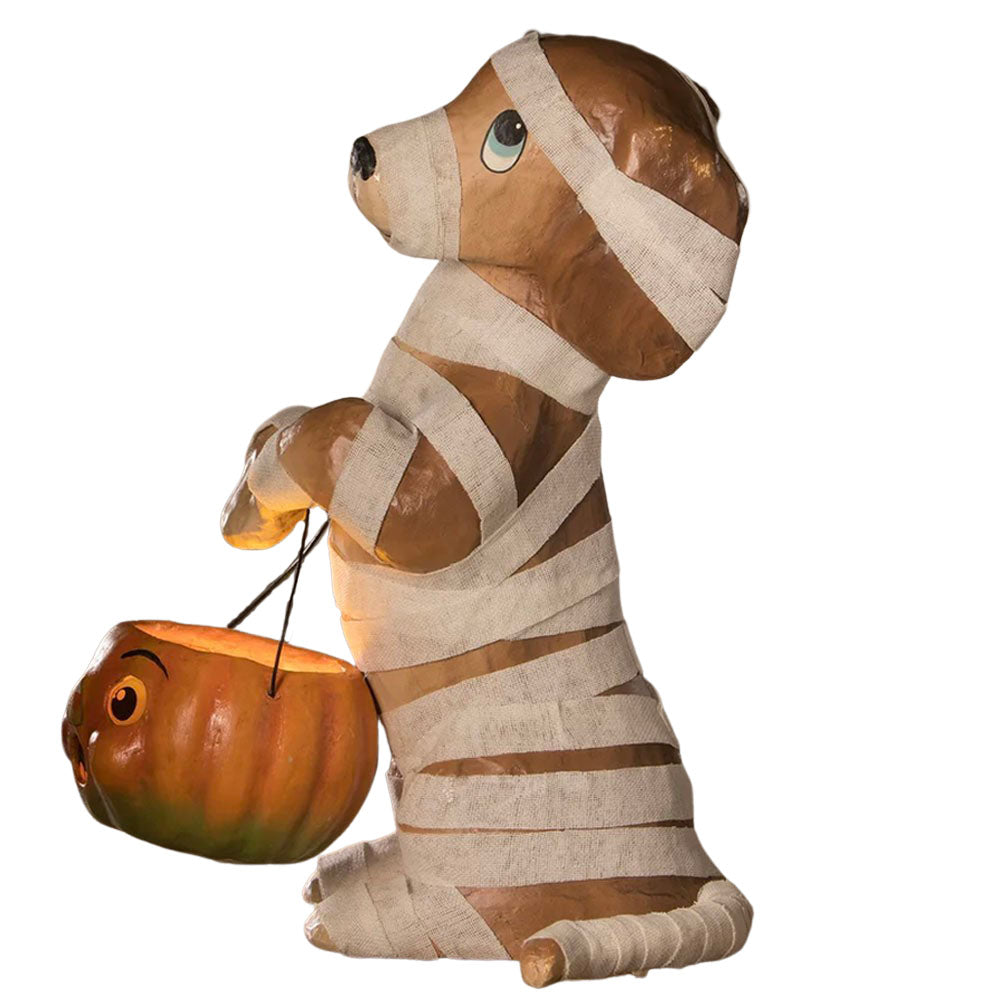 Mummy Puppy Paper Mache by Bethany Lowe side