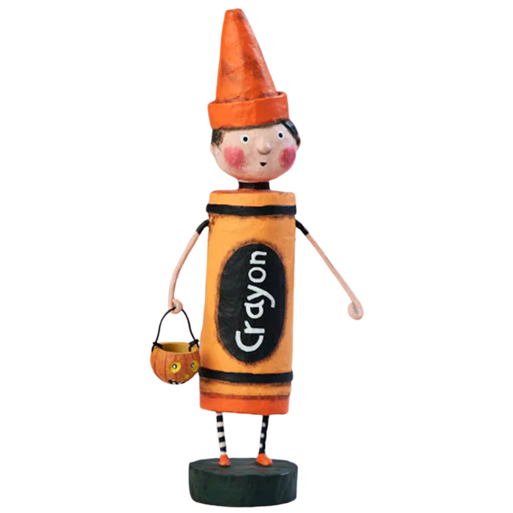 Orange Crayon Halloween Figurine by Lori Mitchell