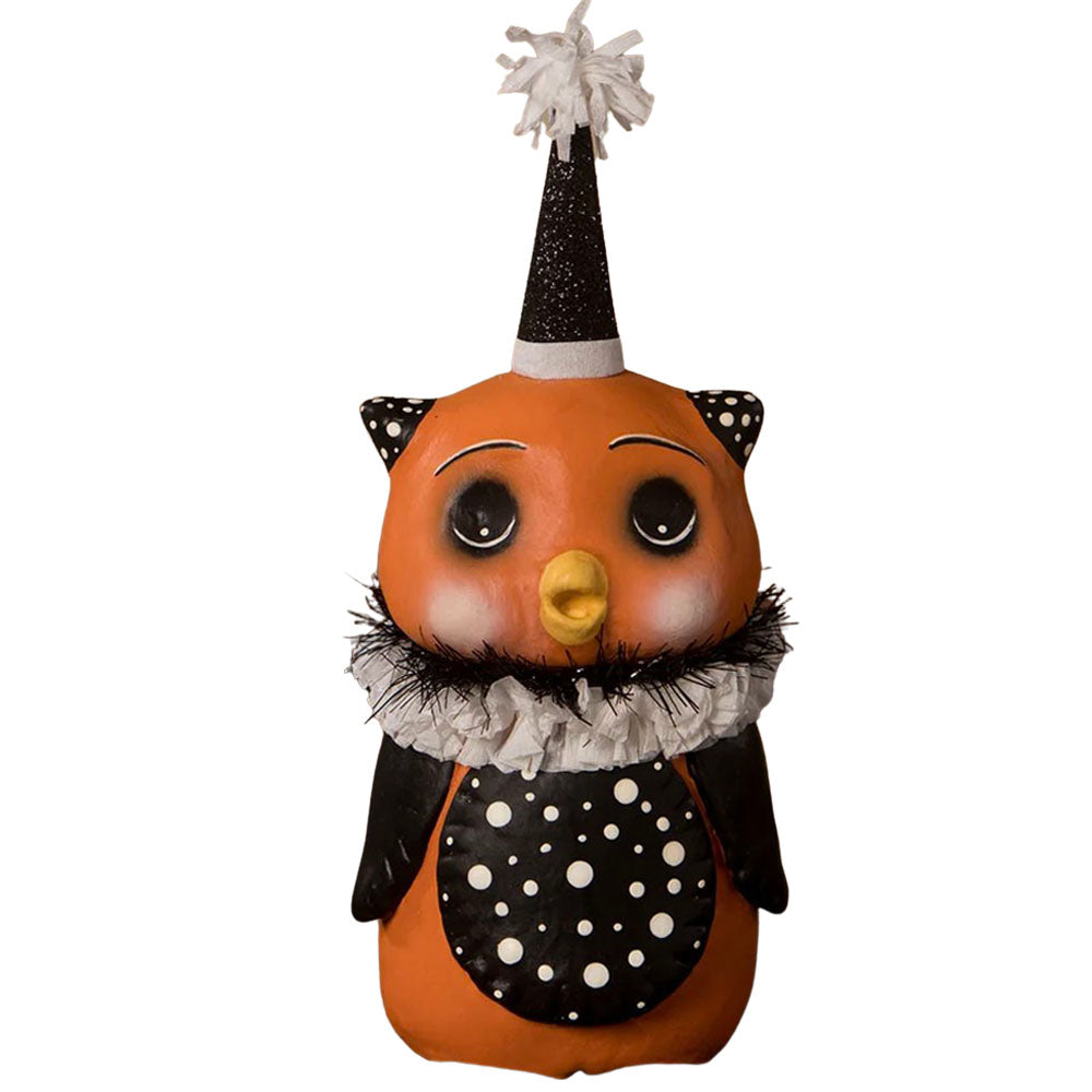 Polka Dot Owl Halloween Figurine by Michelle Allen for Bethany Lowe front