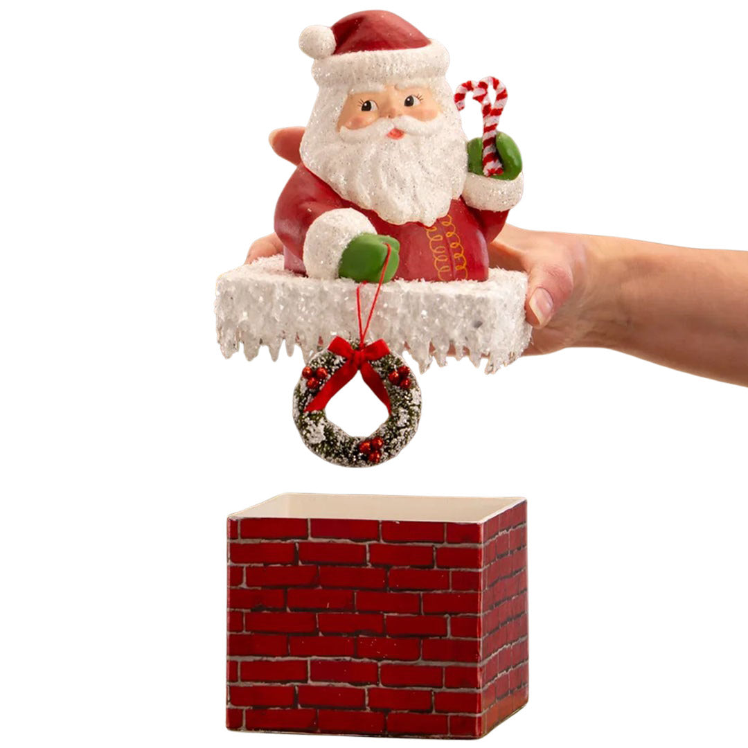 Bethany Lowe Ho Ho Santa Chimney Container opened