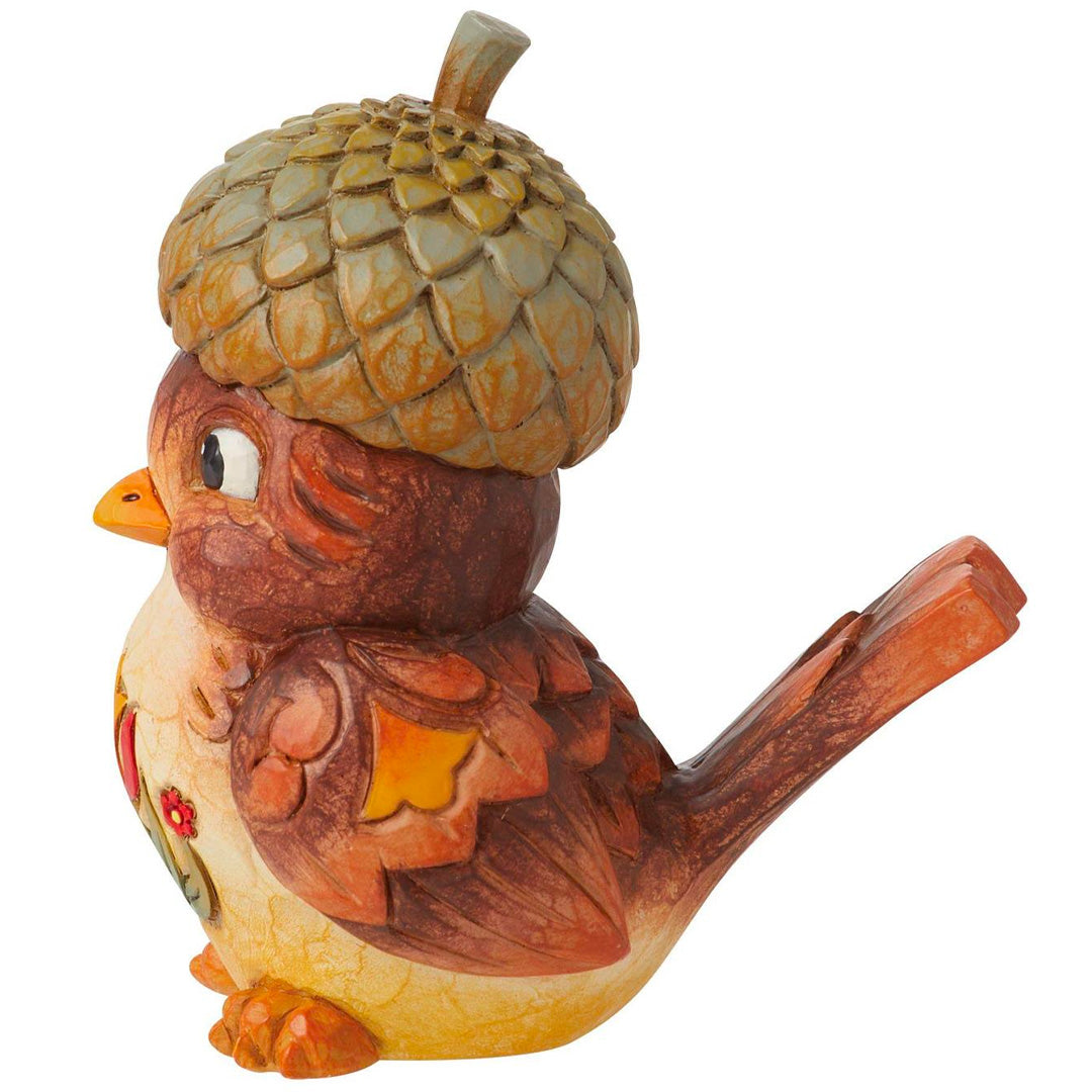 Jim Shore Bird with Acorn Hat Figurine side