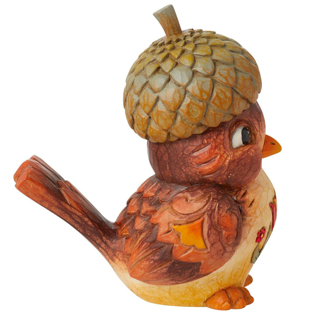 Jim Shore Bird with Acorn Hat Figurine side