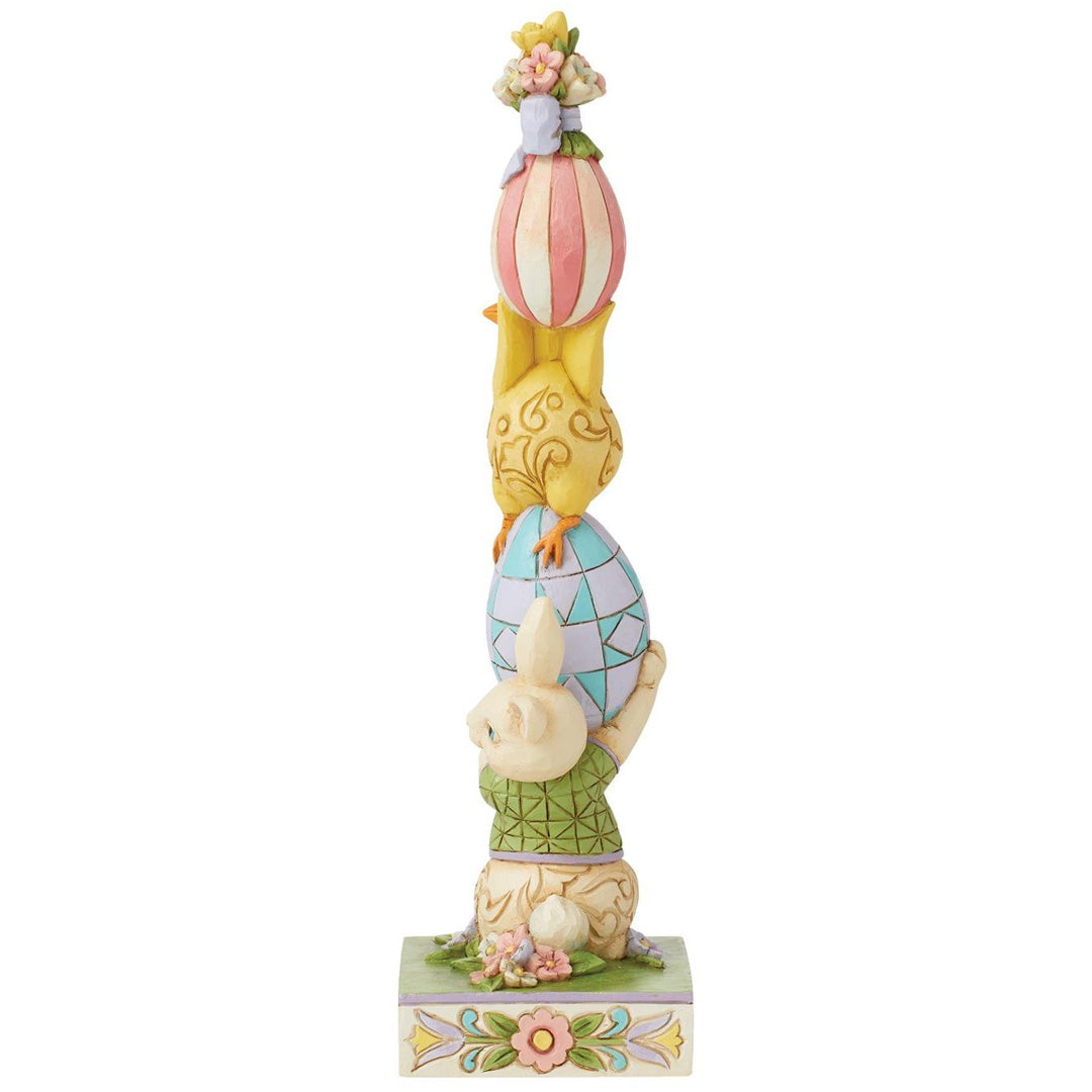 Jim Shore Bunny and Eggs Stacked Figurine back