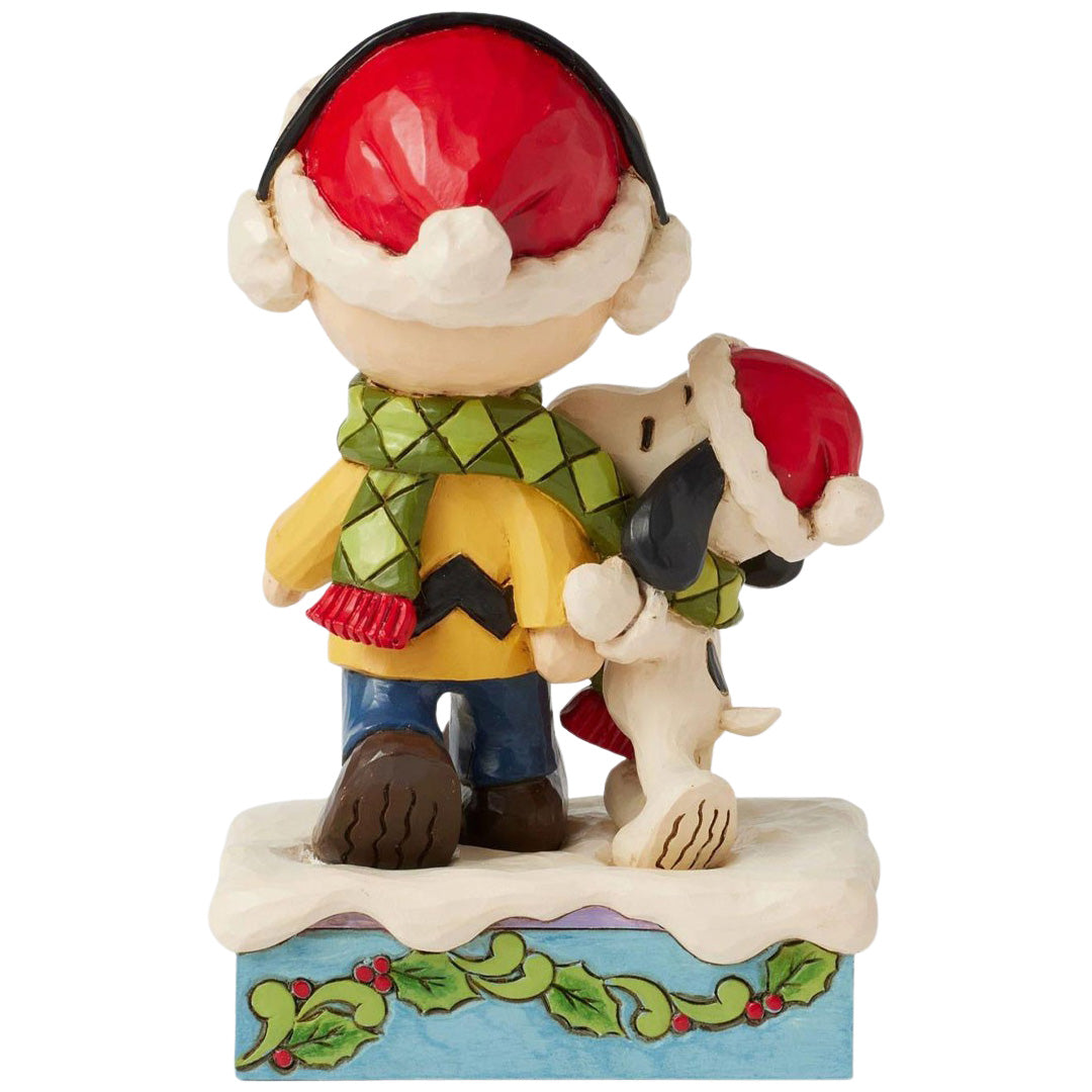 Jim Shore Charlie and Snoopy Wearing Scarf back