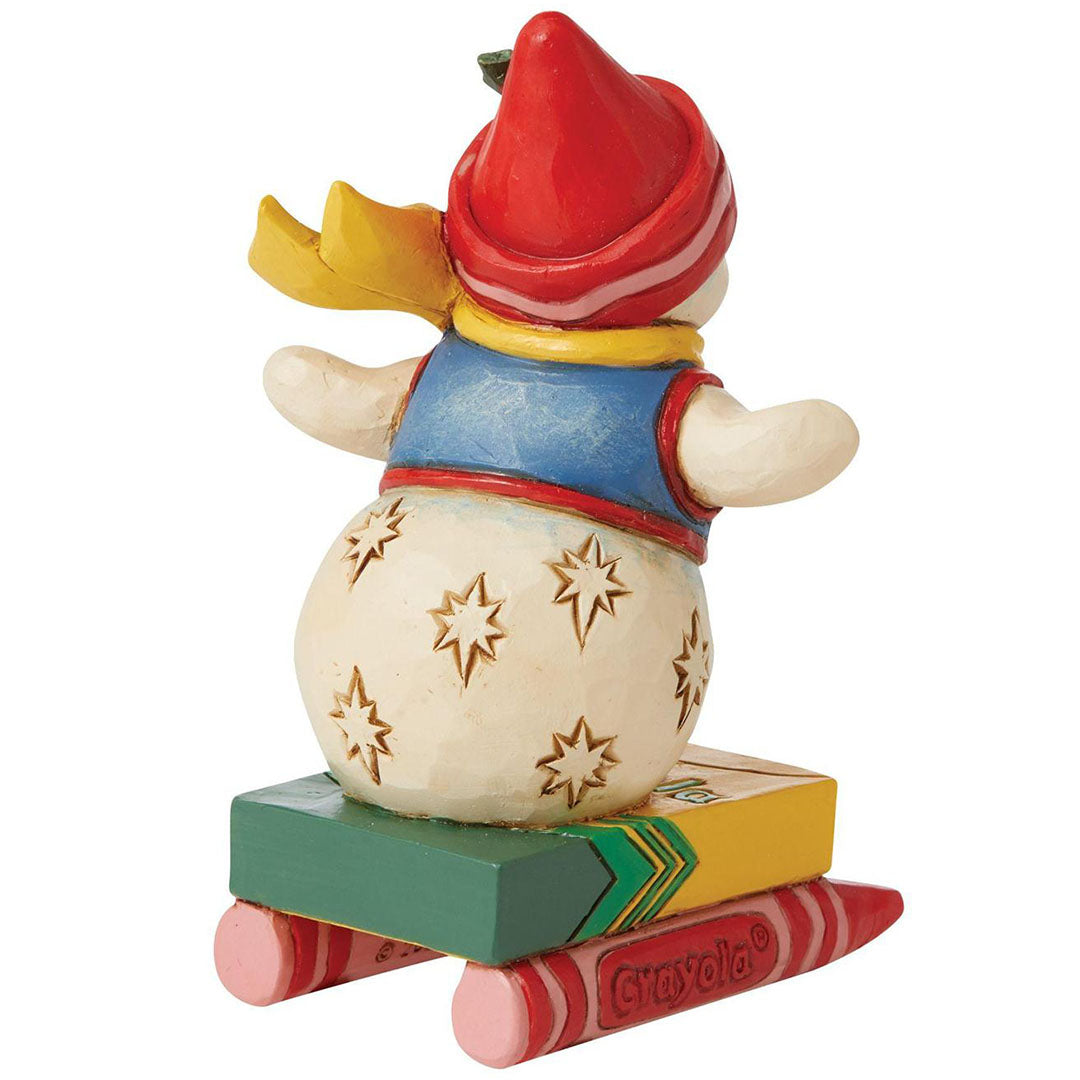 Jim Shore Crayola Snowman Mini Figurine 3.54" back