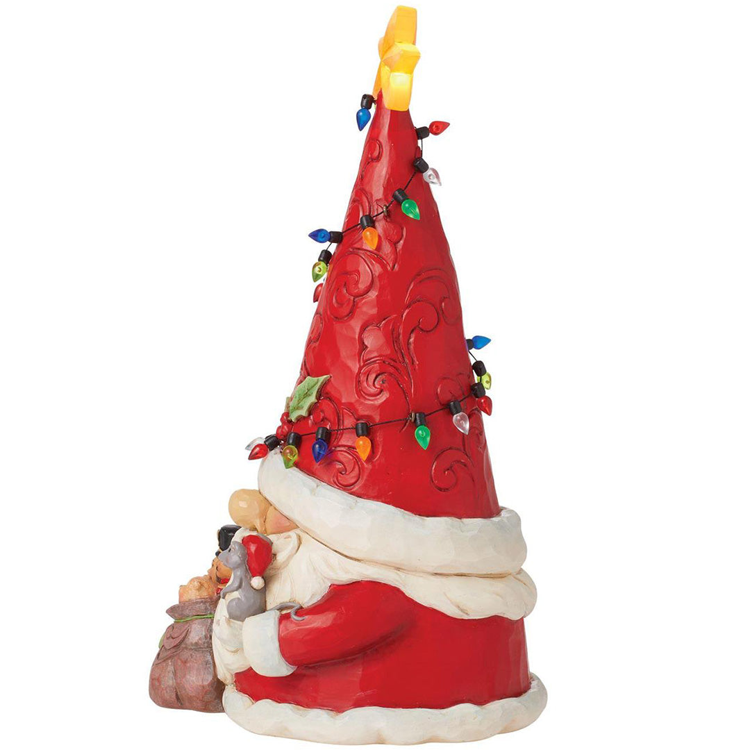 Jim Shore Gnome Santa Wrap in Lights left side