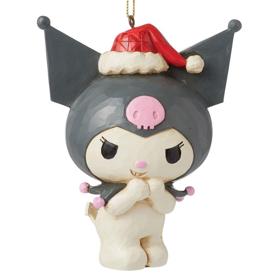 Jim Shore Kuromi in Santa Hat Ornament front