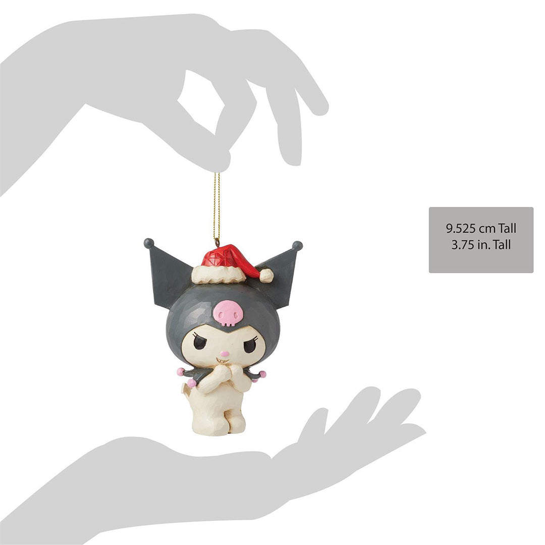 Jim Shore Kuromi in Santa Hat Ornament size