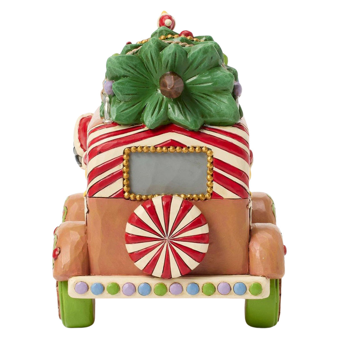 Jim Shore Peanuts Gingerbread Van back