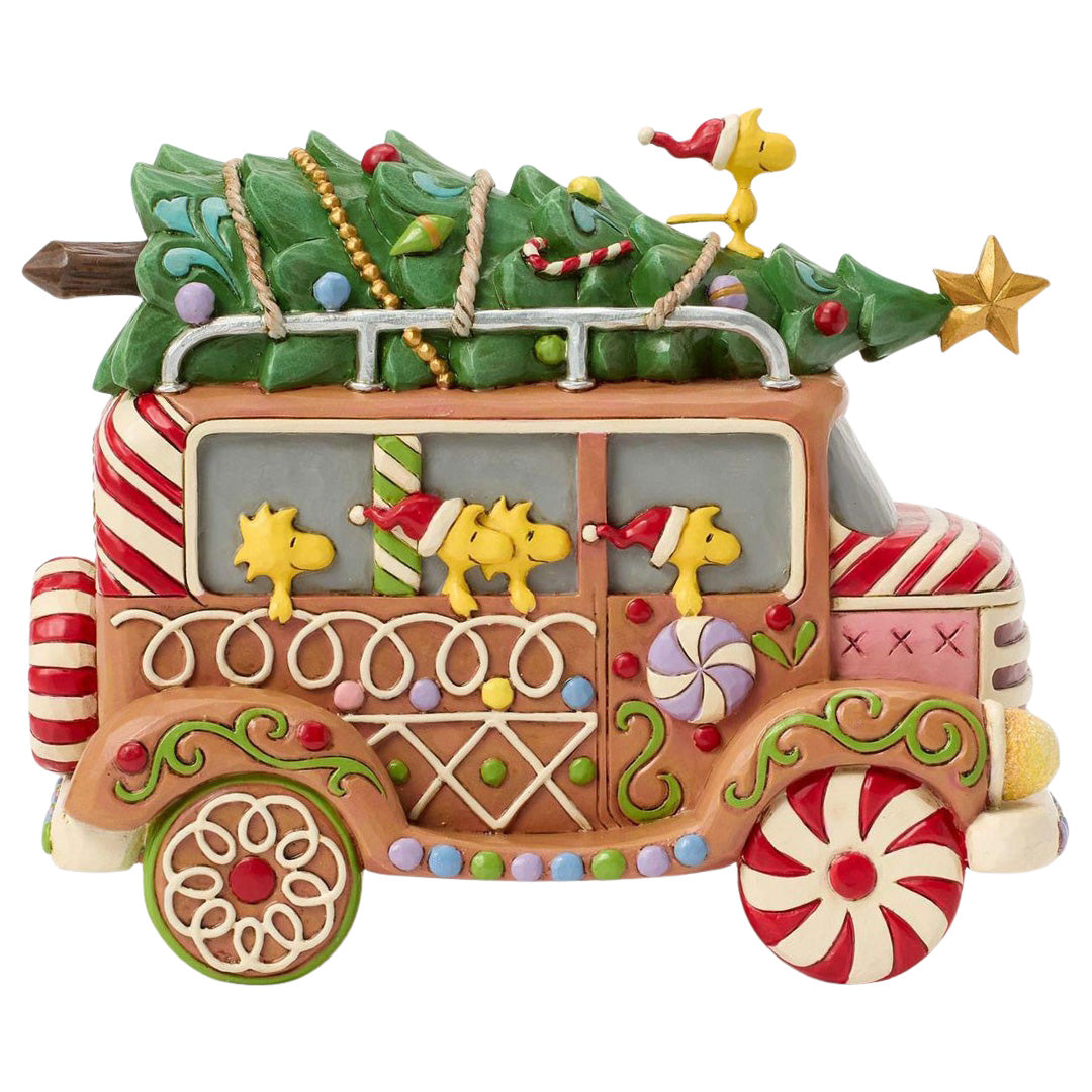 Jim Shore Peanuts Gingerbread Van side