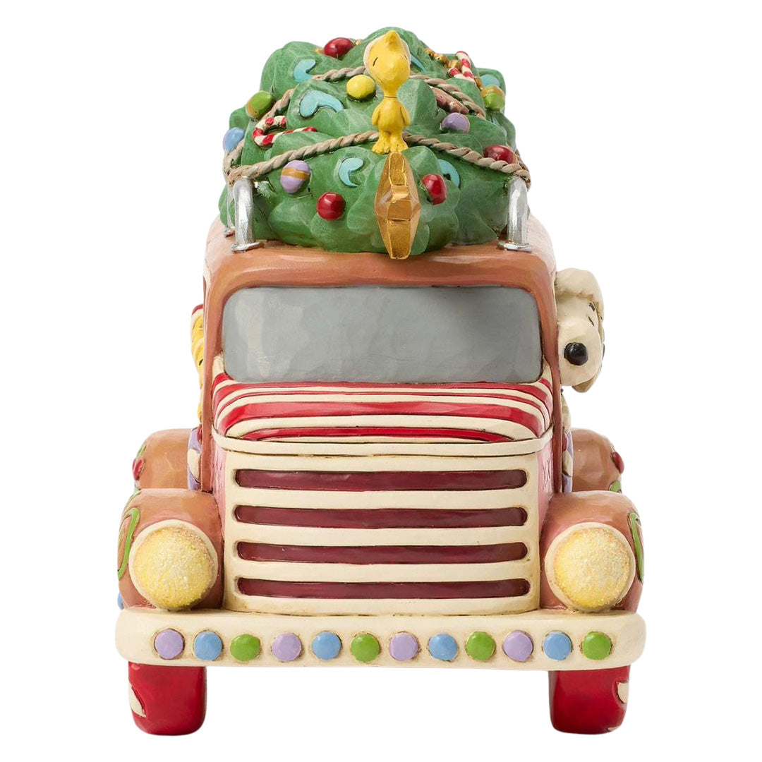 Jim Shore Peanuts Gingerbread Van front
