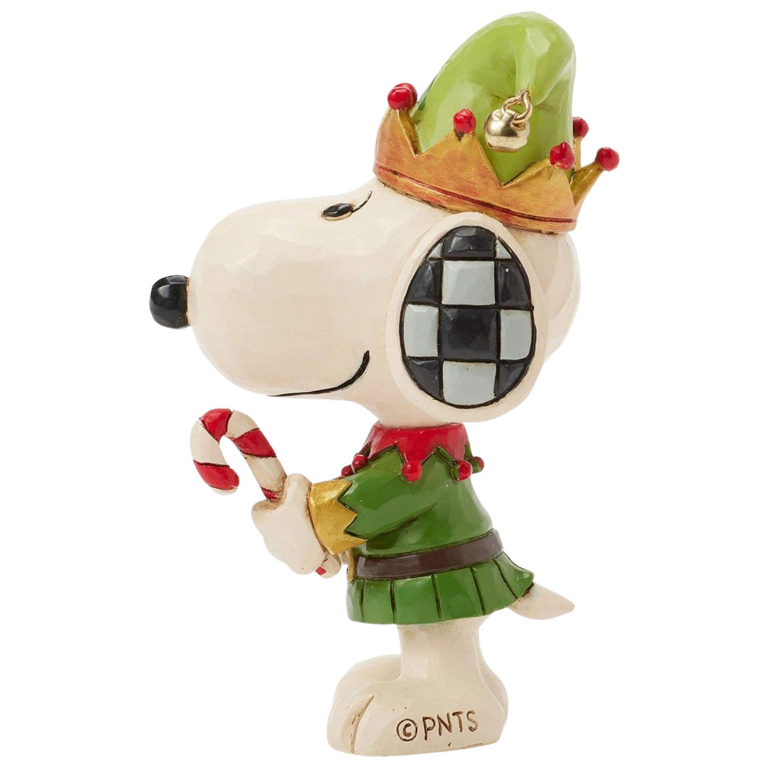Jim Shore Snoopy Christmas Elf Mini left side