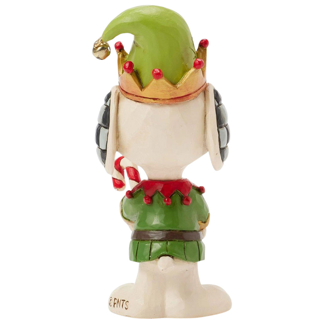 Jim Shore Snoopy Christmas Elf Mini back