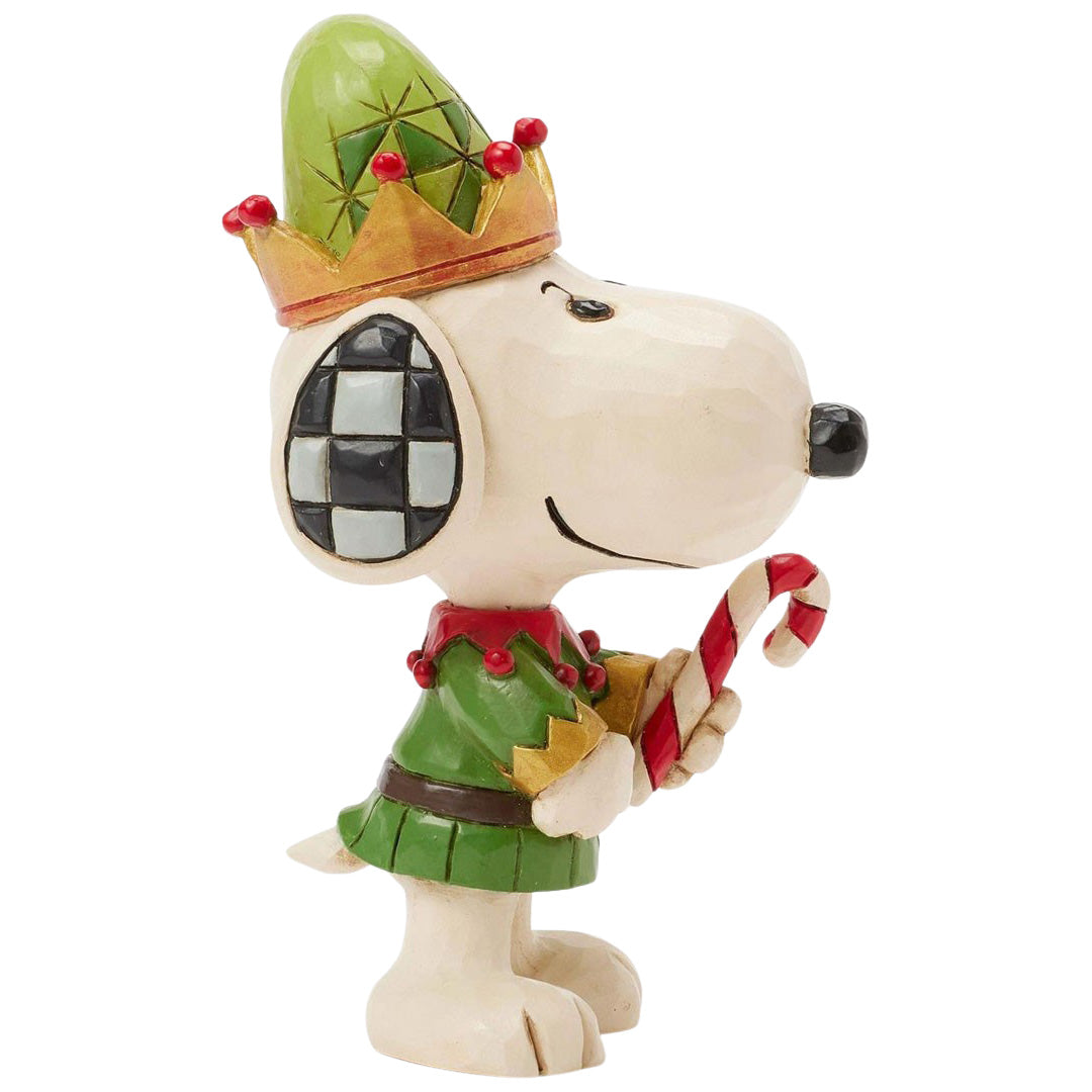 Jim Shore Snoopy Christmas Elf Mini right side