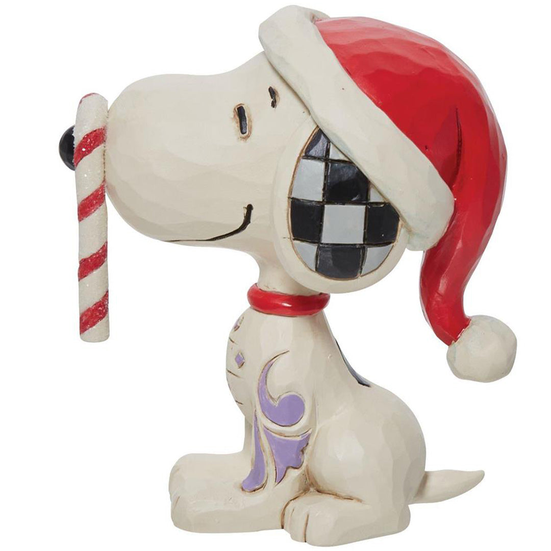 Jim Shore Snoopy Glitter Candy Cane Mini side