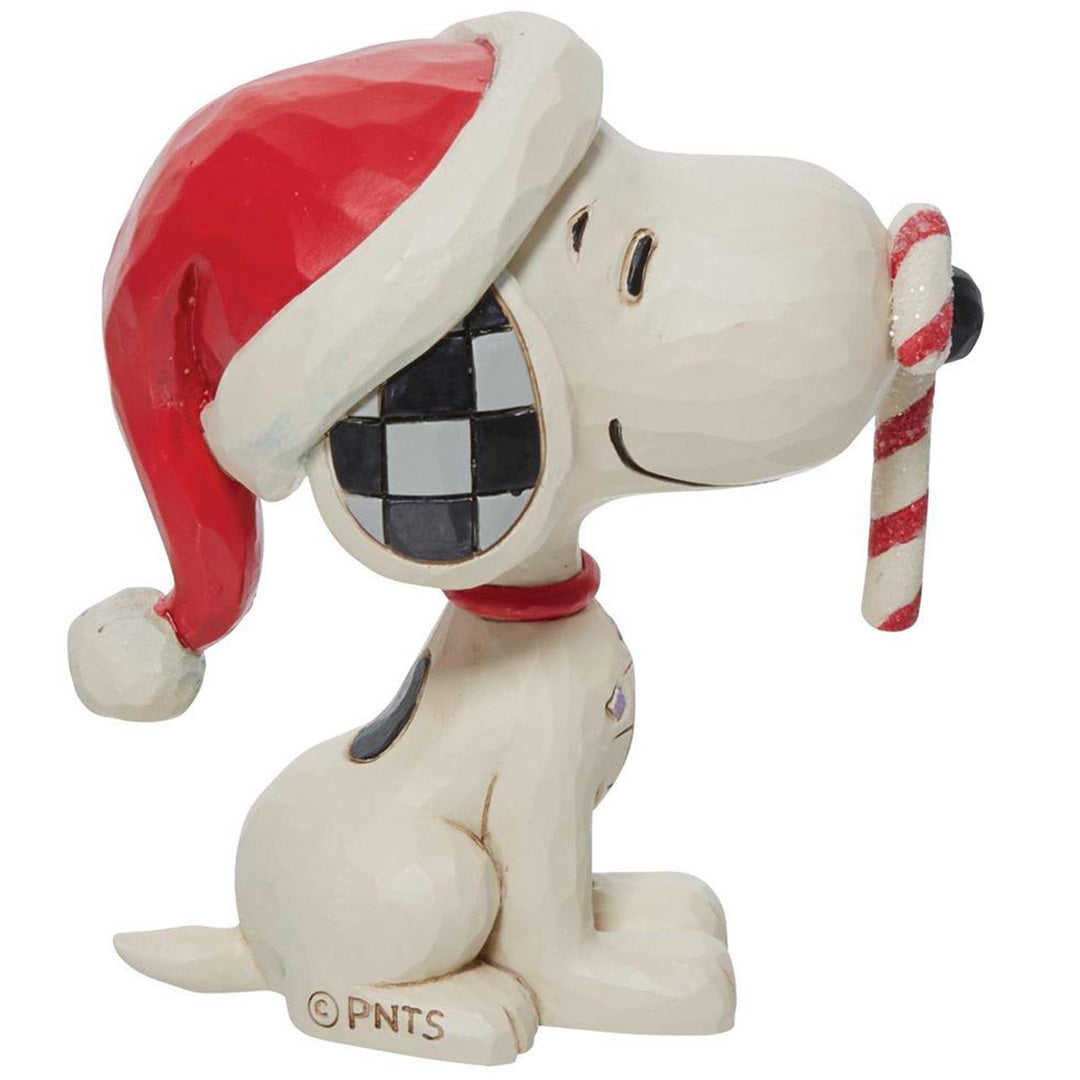 Jim Shore Snoopy Glitter Candy Cane Mini side