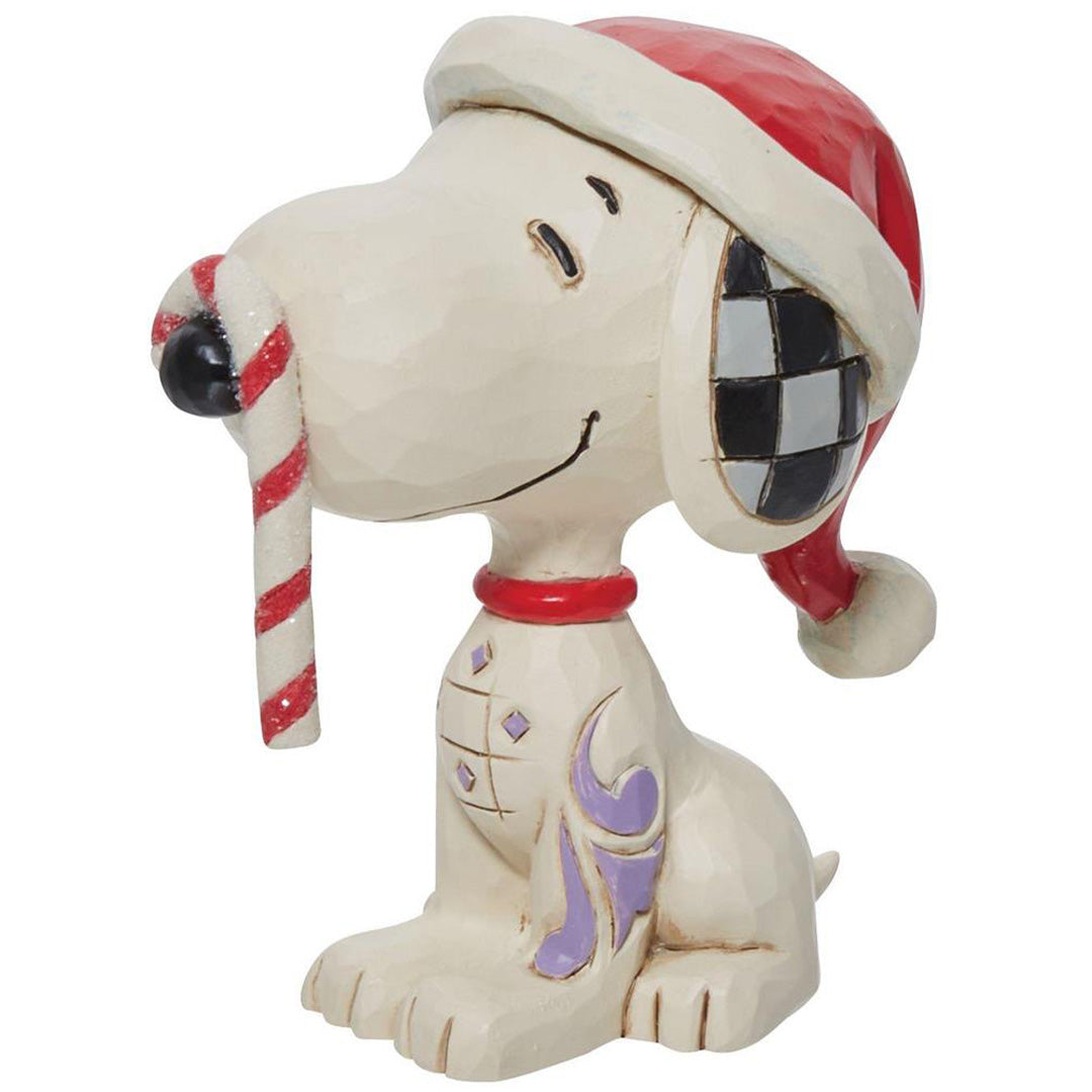 Jim Shore Snoopy Glitter Candy Cane Mini front