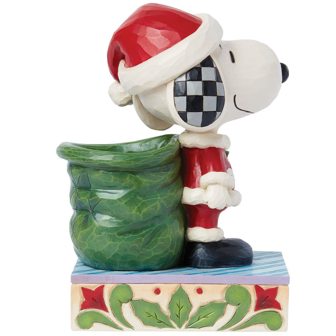 Jim Shore Snoopy Santa and Elf Woodstock back