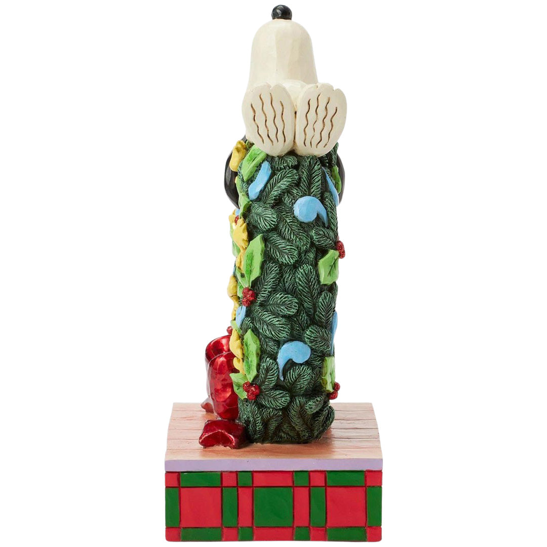 Jim Shore Snoopy Sleeping on LED Wreath front
