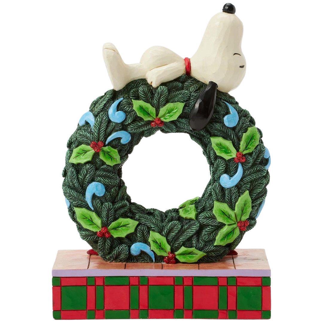 Jim Shore Snoopy Sleeping on LED Wreath side