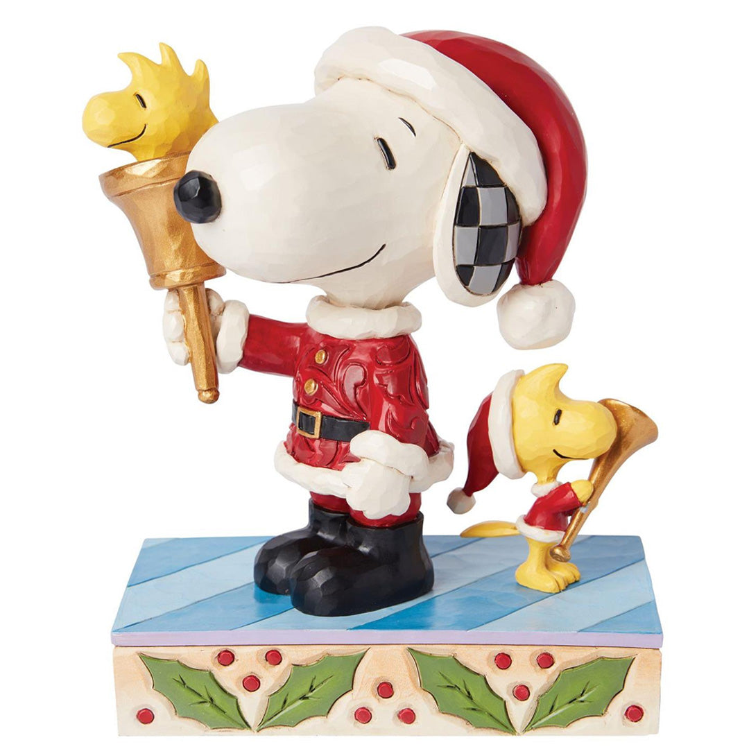 Jim Shore Snoopy and Woodstock Santas front