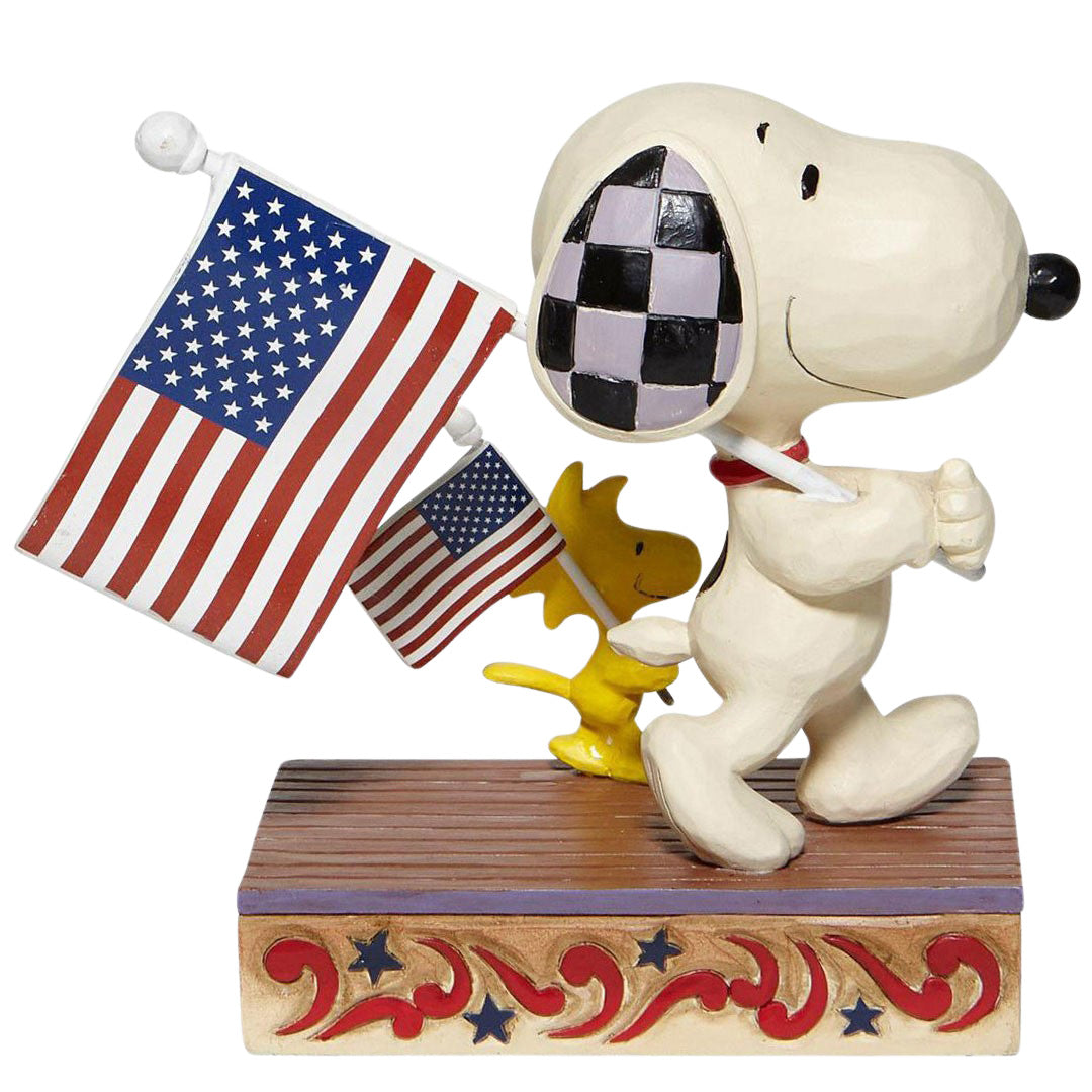Jim Shore Snoopy and Woodstock Marching side right side