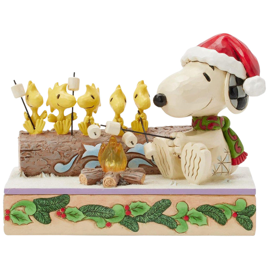 Jim Shore Snoopy and Woodstocks Roasting Marshmallows front