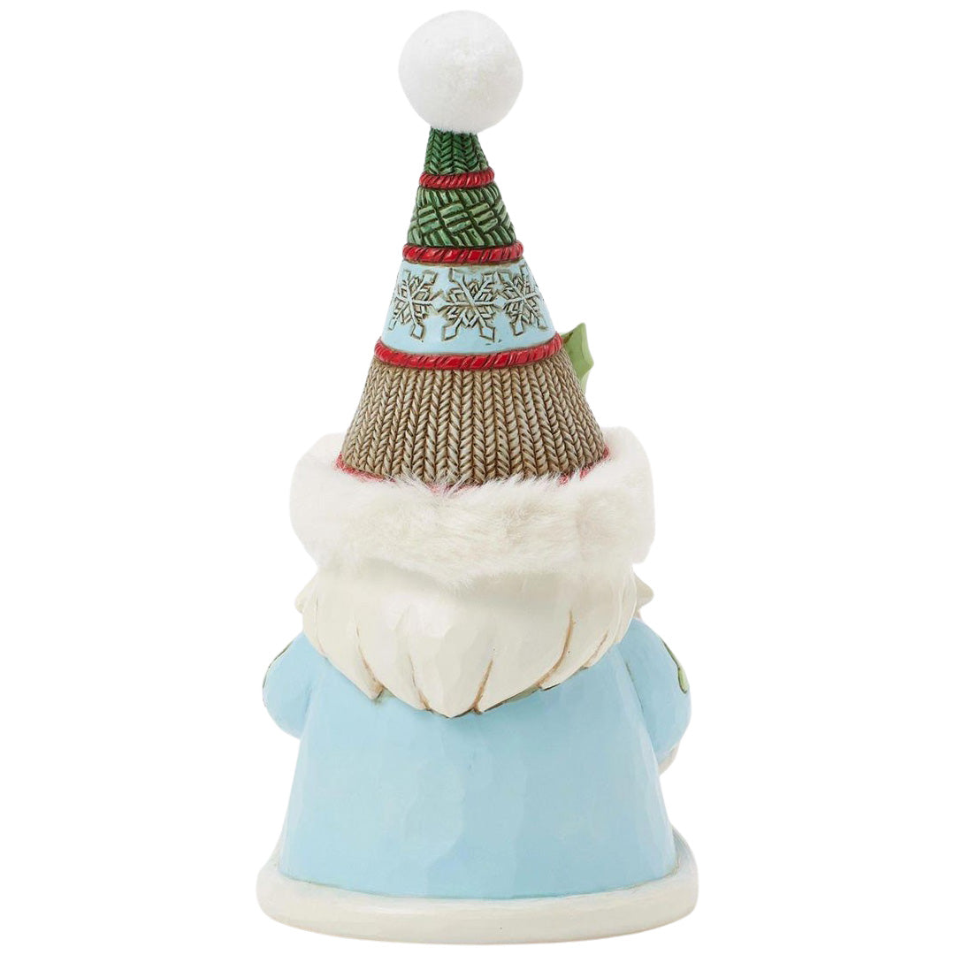 Jim Shore Wreath and Fur Hat Gnome back