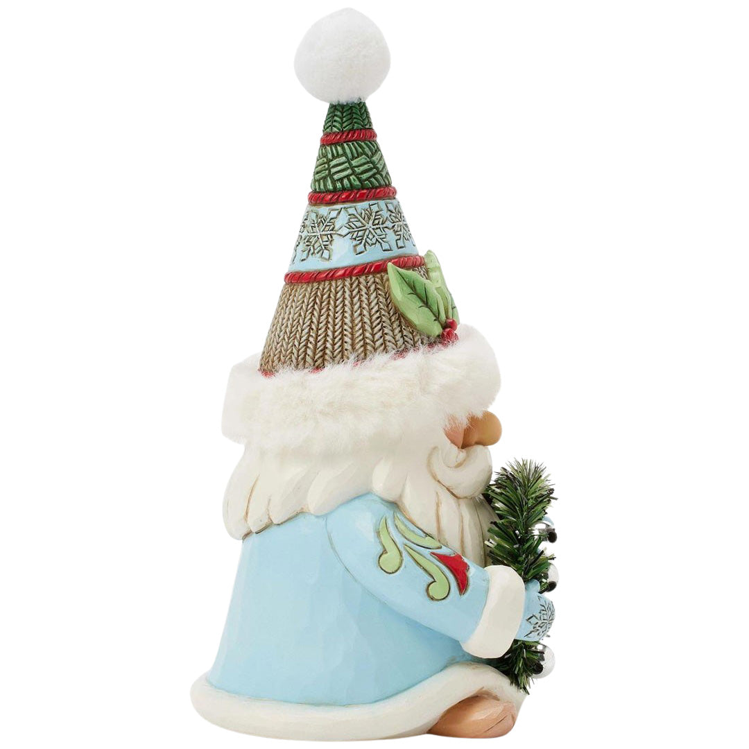 Jim Shore Wreath and Fur Hat Gnome right side