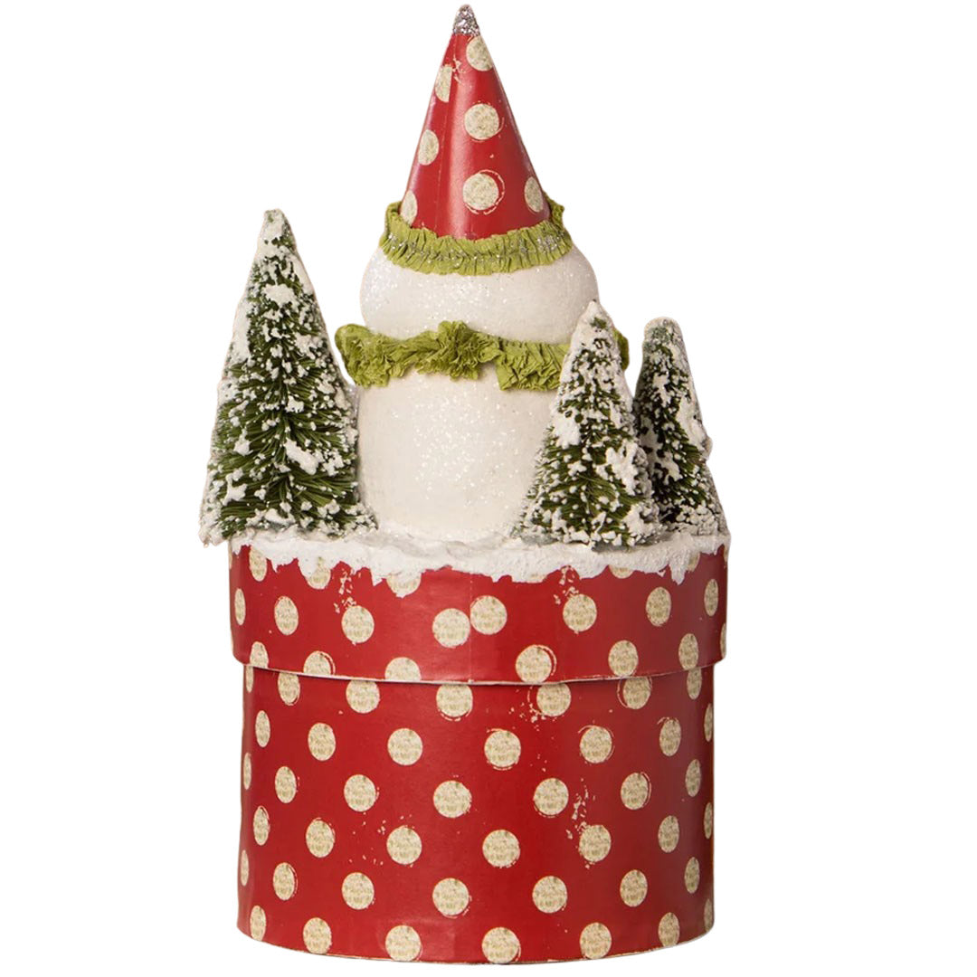 Michelle Allen for Bethany Lowe Joy Snowman on Box back white