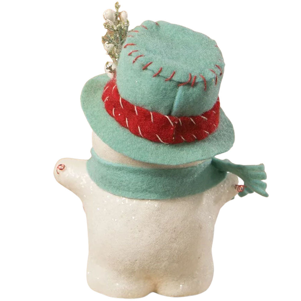 Joy to the World Snowman Christmas Figurine by Michelle Allen 5" back