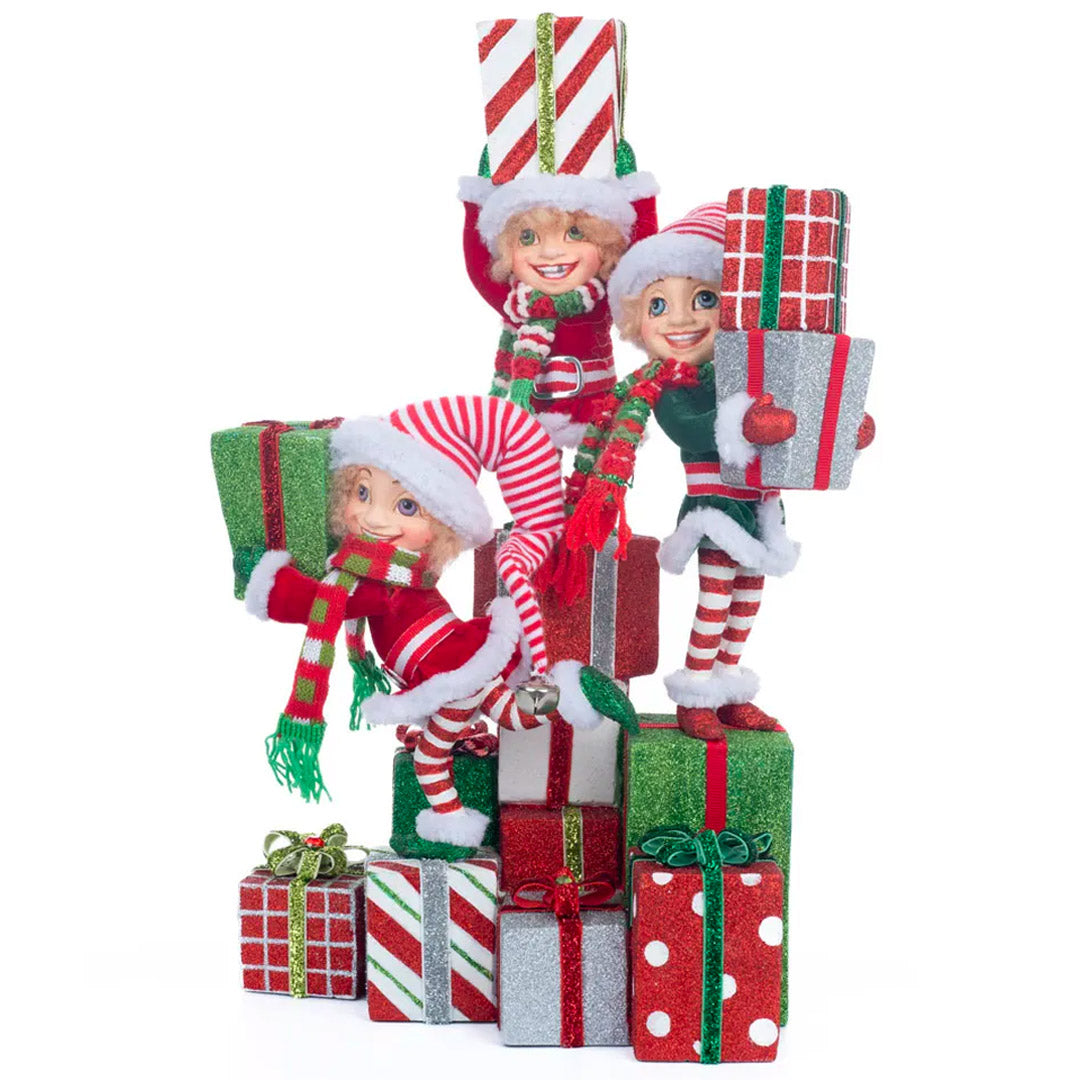 Katherine's Collection Peppermint Palace Elf Candelabra 13.75"