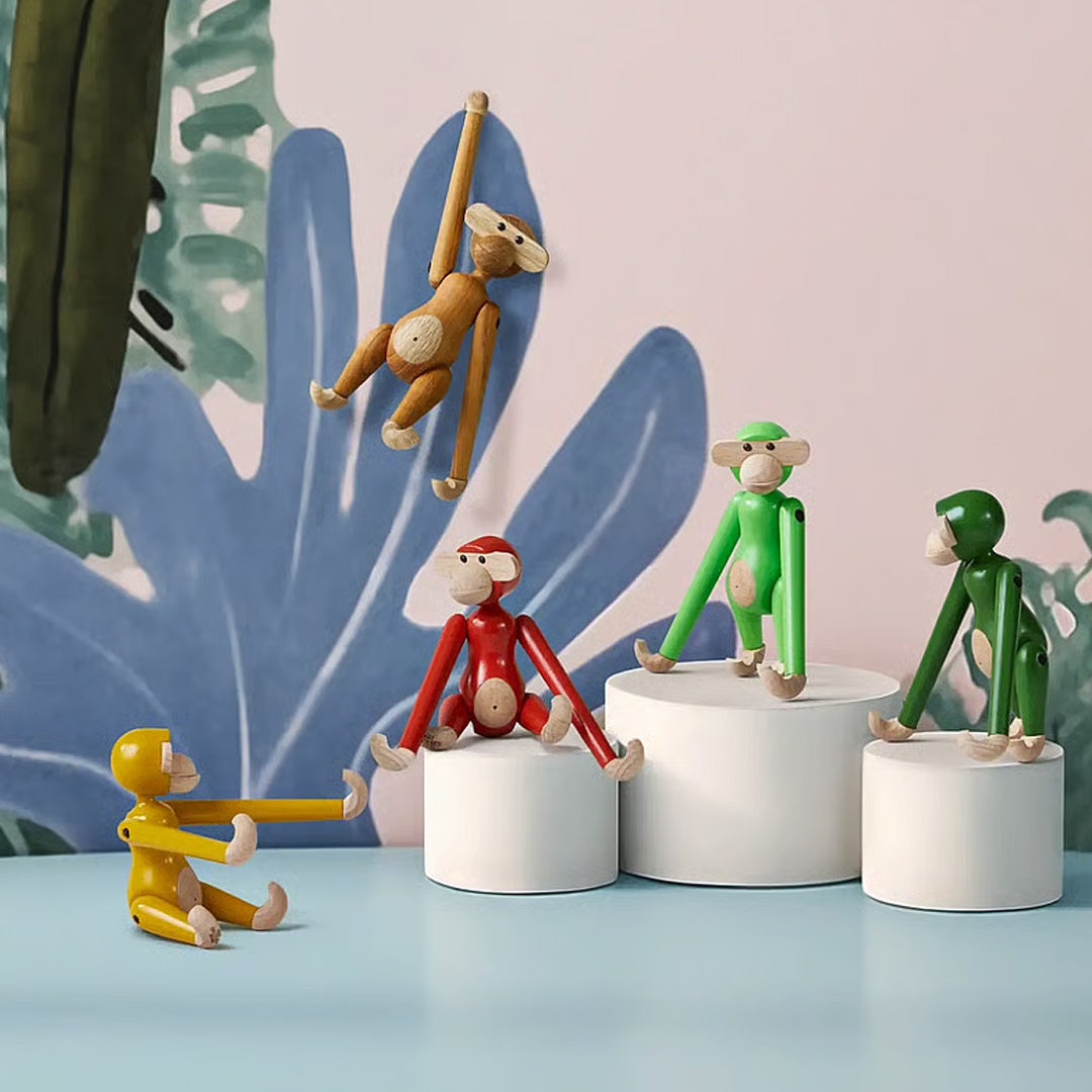 Kay Bojesen Mini Wooden Monkey Beechwood set 3