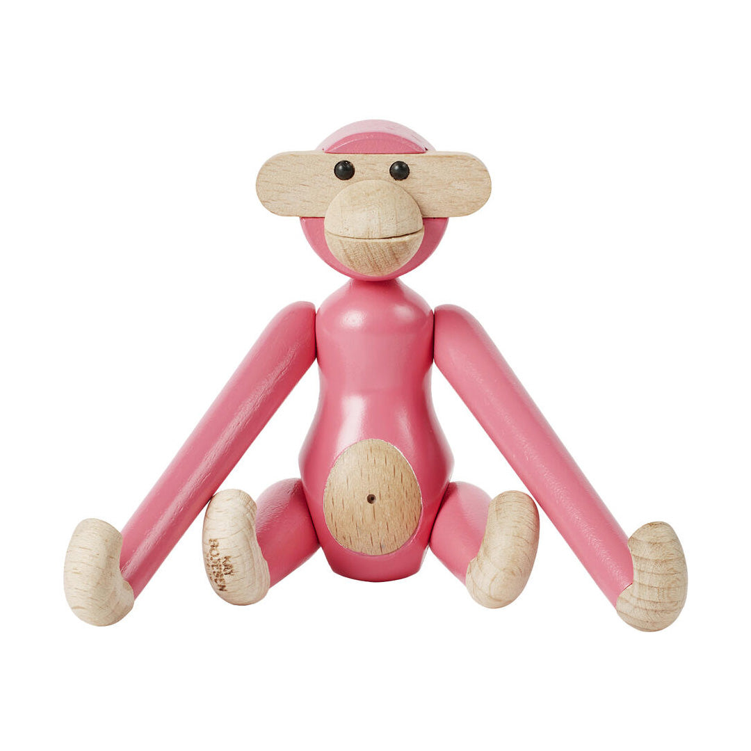 Kay Bojesen Mini Wooden Monkey Beechwood Pink 1