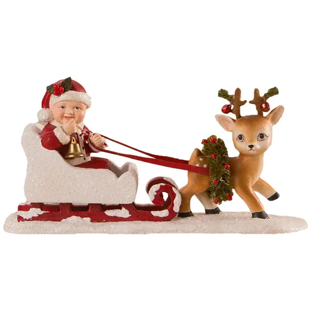 Lil Reindeer Ride Christmas Figurine front