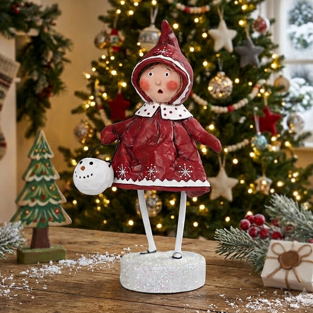 Cuddle Decor Bundled Up Brenna Christmas Figurine and Collectible by Lori Mitchell front lifestyle