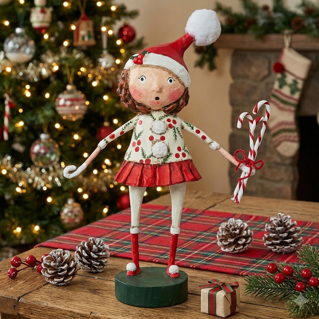 Cuddle Decor Candie's Canes Christmas Figurine and Collectible by Lori Mitchell front lifestyle