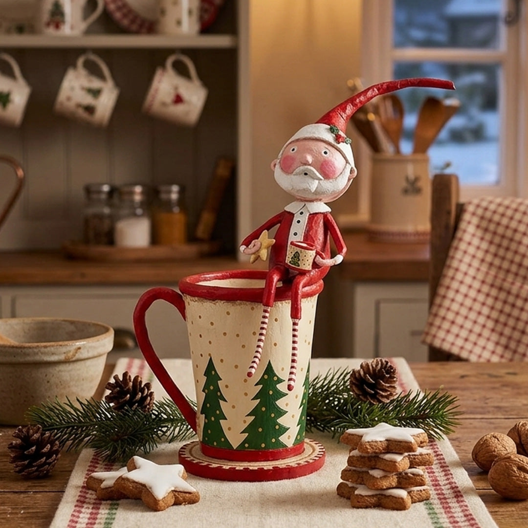 Cuddle Decor Cocoa and Cookies Santa by Lori Mitchell front lifestyle