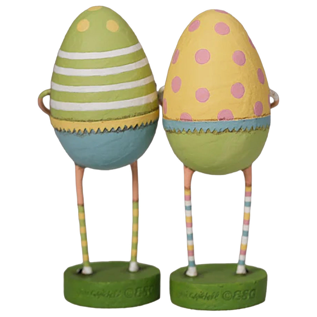 Eggland's Best Duo Easter Spring Figurine Collectible by Lori Mitchell front back