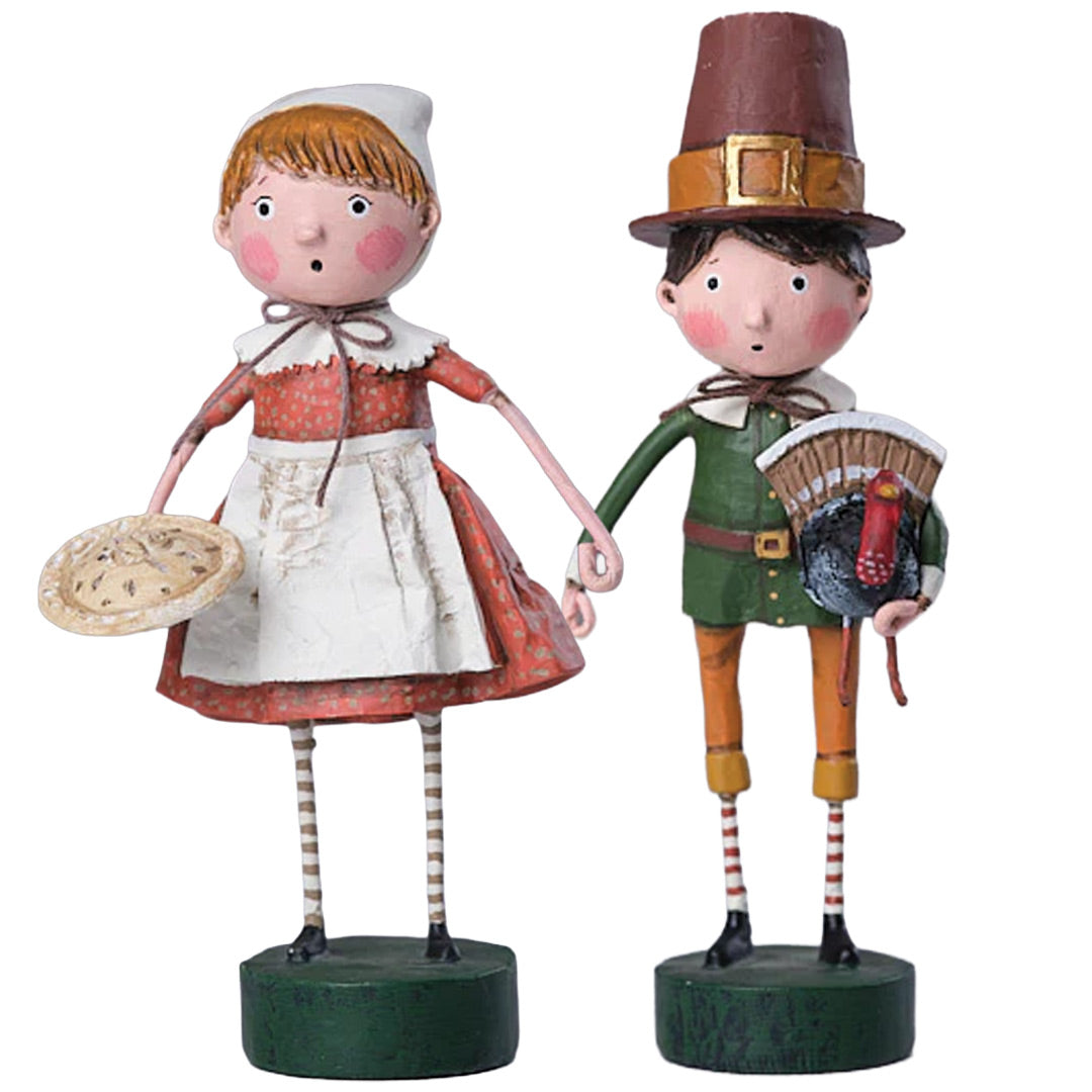 A Festive Harvest Figurine and Collectible by Lori Mitchell Set of 2 new version