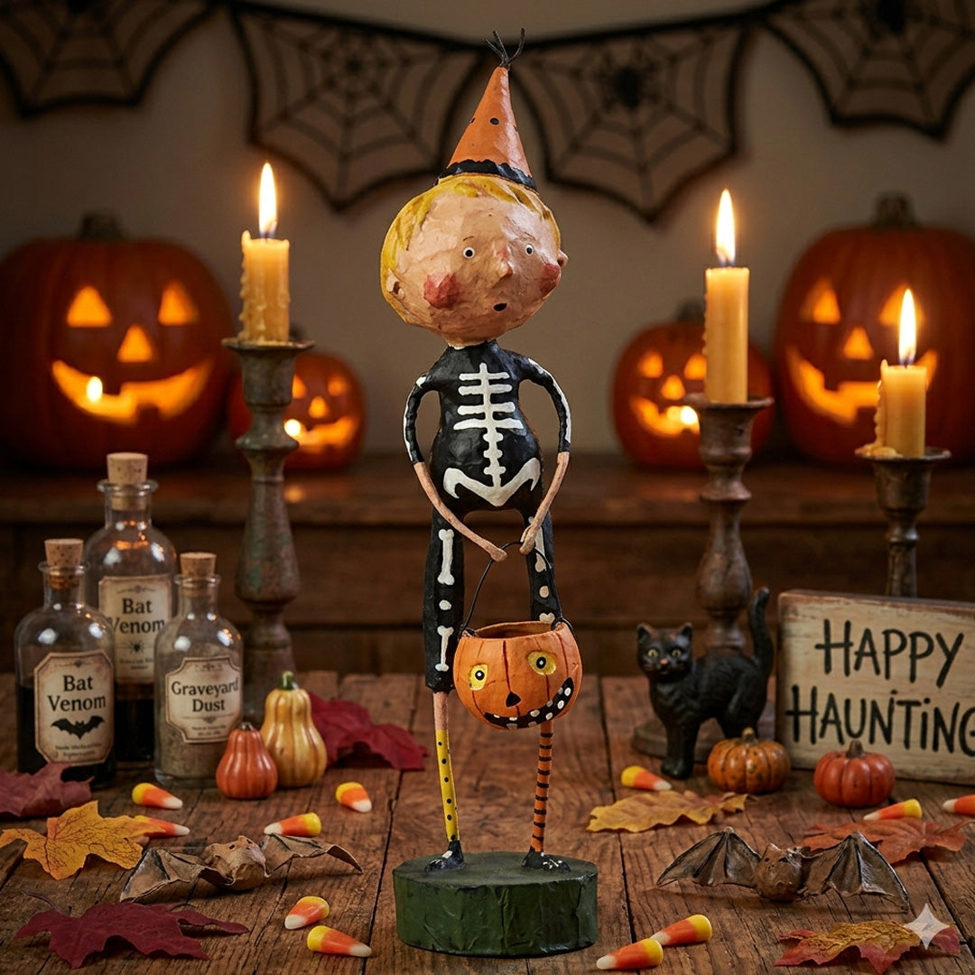 Cuddle Decor Funny Bones Halloween Figurine by Lori Mitchell lifestyle
