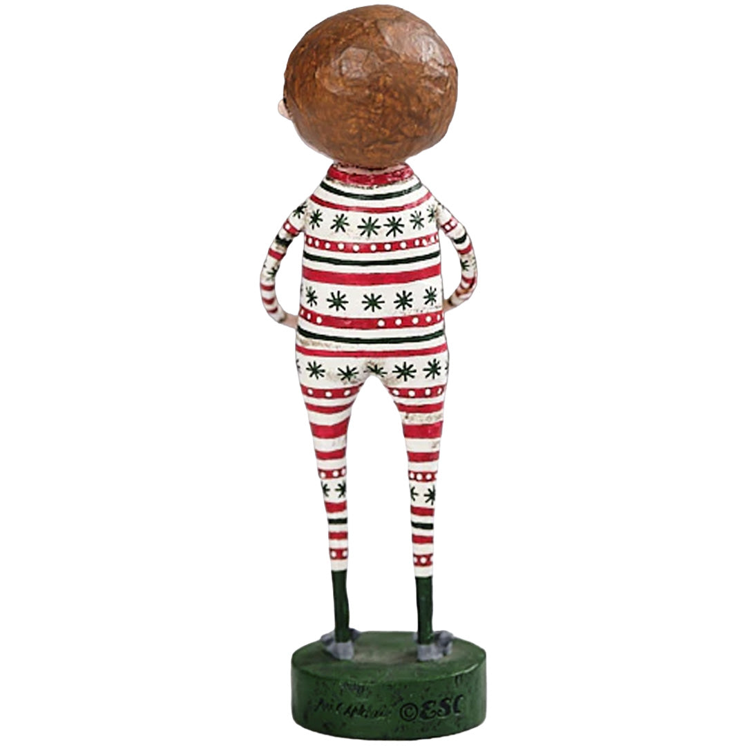 Joey's Christmas Jammies Christmas Figurine by Lori Mitchell back