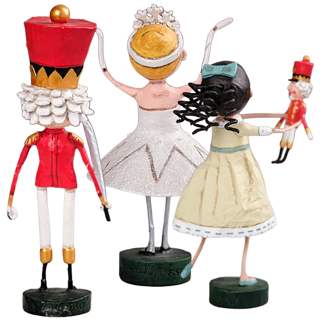 The Nutcracker Ballet Set of 3 Figurines Collectible by Lori Mitchell back new version
