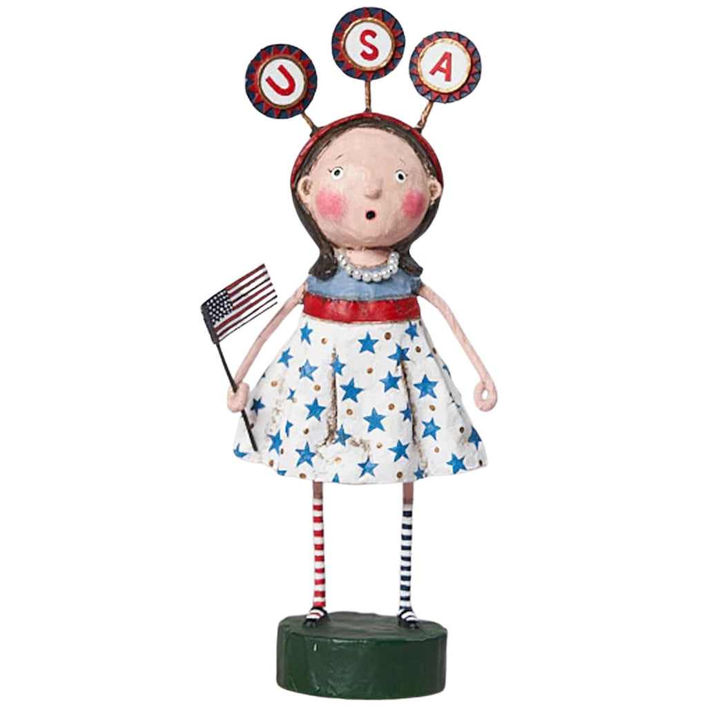 USA Girl Patriotic Collectible Figurine by Lori Mitchell