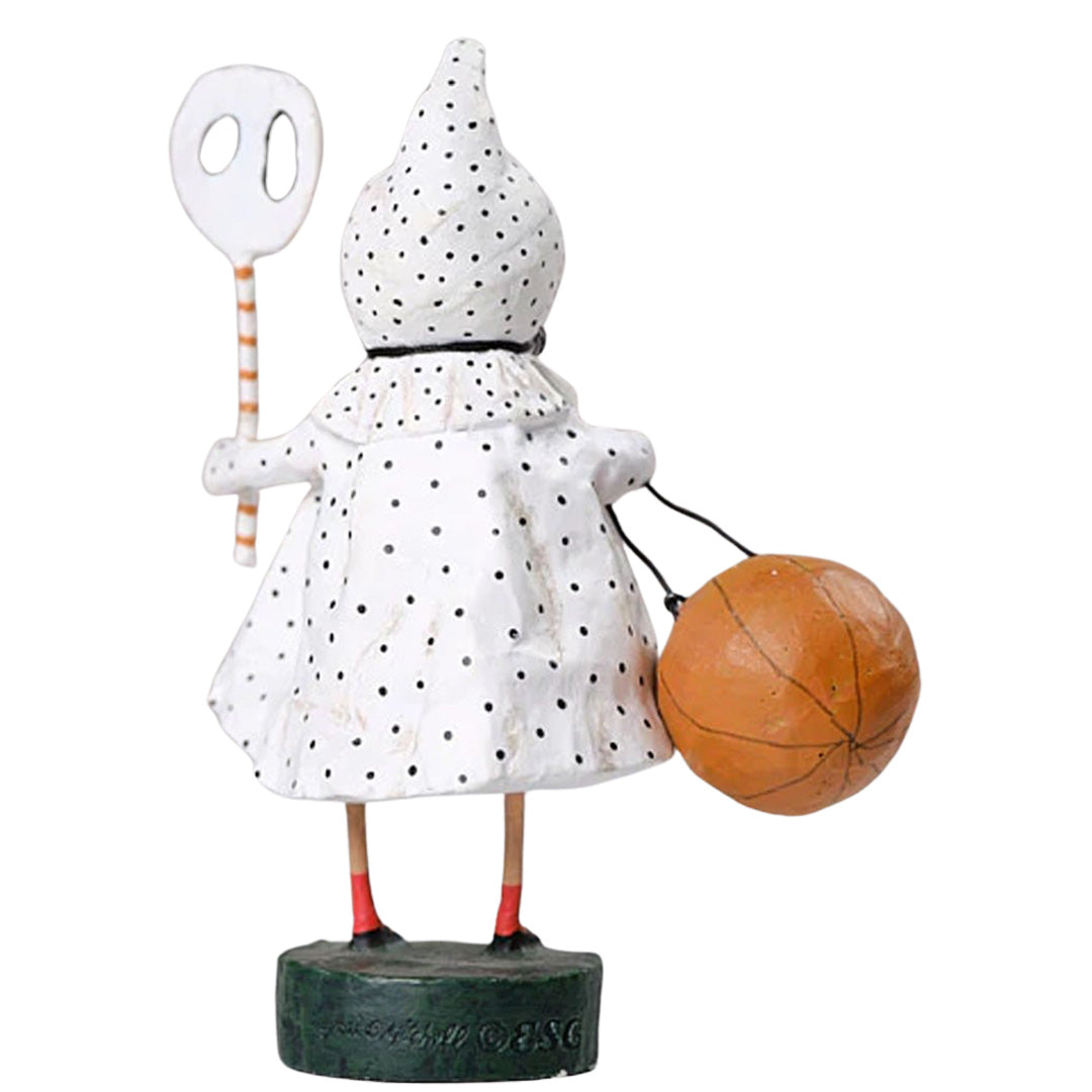 Polka-Dottie Boo Halloween Figurine and Collectible by Lori Mitchell back